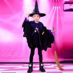 画像1: ハロウィン 仮装 コスプレ 【海外ブランド】　マント＆魔女帽子セット　