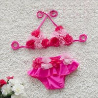 キッズ　子供服　スイムウェア　水着　フラワービキニ水着