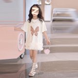 ＊子供服　女の子【海外ブランド】butterflyラインストーンワンピ