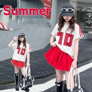 画像1: ＊子供服　女の子【海外ブランド】ナンバーフレアセット