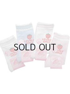 画像1: 【メール便対応】何枚でも欲しい！【Nobi Nobi Socks】　キュートクルーソックス　＜ストロベリー＞　16cm-20cm (1)