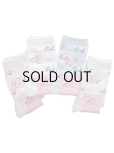 画像1: 【メール便対応】何枚でも欲しい！【Nobi Nobi Socks】　キュートクルーソックス　＜ロゴ総柄＞　16cm-20cm (1)