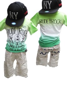 画像1: 【メール便対応】boyもカラフル【ＲＵＤＥ　ＲＯＣＫ　Ｒｕｄｅ　ｒｏｃｋ】団染めＴｅｅ　Ｔシャツ　　KIDS キッズ　110cm 120cm 130cm  140cm 150cm  (1)