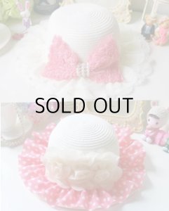 画像1: お買い上げ　3000円以上ご購入0円プレゼント🎁子供服　女の子　ドット＆リボンハット (1)