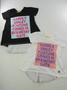 画像1: 子供服　 男の子　Tシャツ　【JUNK SOUL】後ろ切り替えＨＡＰＰＩＬＹ　ＳＭＩＬＥＹラメロゴＴシャツ  (1)