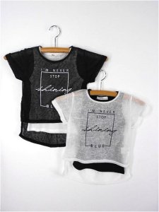 画像1: 子供服　女の子　Tシャツ　セット　【gaya】　Ｉ’Ｍ　ＮＥＶＥＲ　２点セットＴｅｅ　 (1)