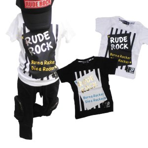 画像1: 子供服　男の子　Ｔシャツ　【RUDE ROCK-ルードロック-】　箔ロゴＰＴ-Ｔee (1)