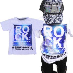 画像1: 子供服　男の子　Ｔシャツ【RUDE ROCK-ルードロック-】宇宙柄フロッキーＰＴーＴee (1)