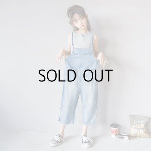 画像1: ＊子供服　女の子 【海外ブランド】デニムサロペセット (1)