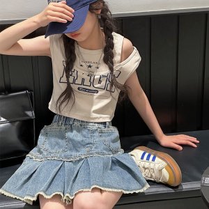 画像1: ＊子供服　女の子 【海外ブランド】クロップドパンツセット (1)