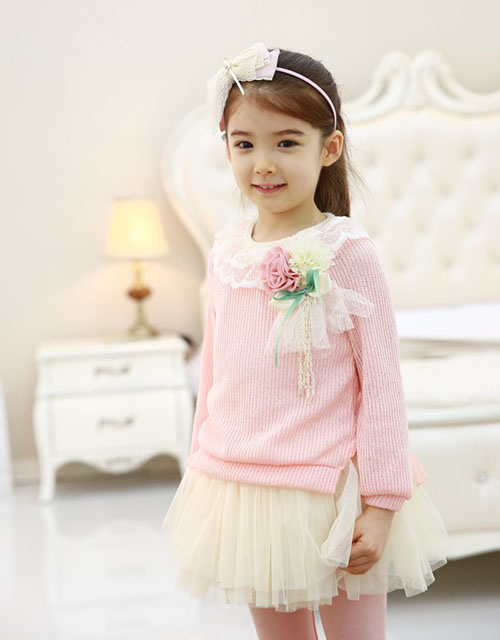 お花ブローチ Pink Berry Pink Berry チュールワンピース キッズ Kids 韓国子供服 100ｃｍ 110ｃｍ 1ｃｍ 130ｃｍ 140ｃｍ Raboon Kids